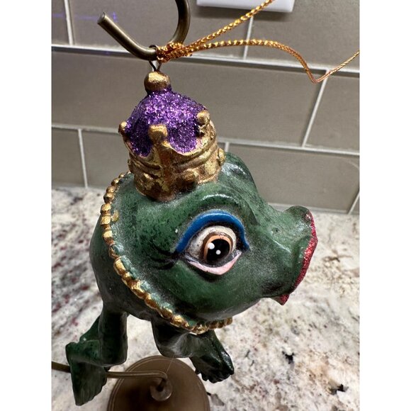 Kathrine Collections Whimsical Frog Hanging Ornament Crown Prince Collectible - Picture 6 of 15